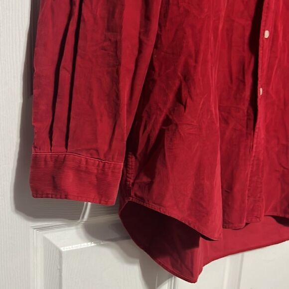 🔥POLO RALPH LAUREN Red Corduroy Pattern Button Shirt - GUC - XL (fits Bigger) - Picture 3 of 10